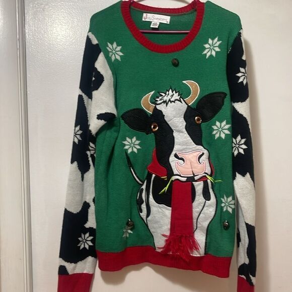 Cow jingly Christmas sweater large - Picture 2 of 7